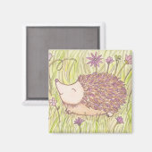 陽気な春のハリネズミ マグネット (正面/裏面)