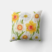 陽気な春のラッパスイセンの枕 クッション (裏面)