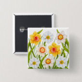 陽気な春のラッパスイセンPin 缶バッジ (正面&裏面)