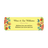 陽気な春フローライエロー差出人住所 ラベル (正面)