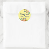 陽気な春フローラ黄カスタム色のありがとう ラウンドシール (バッグ)