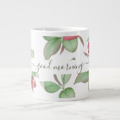 陽気な春マグノリア花、おはようございます ジャンボコーヒーマグカップ (正面)