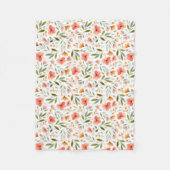 陽気な春桃の花 フリースブランケット (正面)