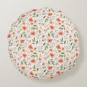 陽気な春桃の花 ラウンドクッション (裏面)