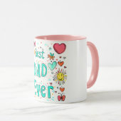 陽気な最高のパパエバーDoodle マグカップ (正面右)