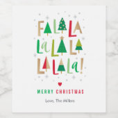 陽気な木々のクリスマス ワインラベル (シングルラベル)