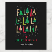 陽気な木々のクリスマス ワインラベル (シングルラベル)