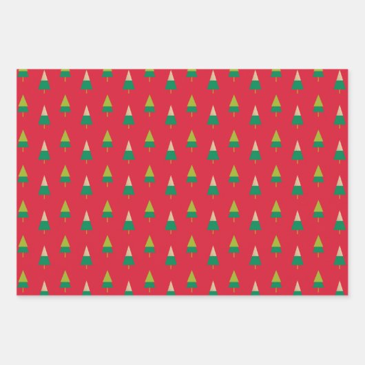 陽気な木クリスマスギフトラッピング紙 ラッピングペーパーシート (正面2)