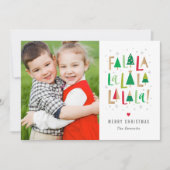 陽気な木編集可能カラーホリデーカード シーズンカード (正面)