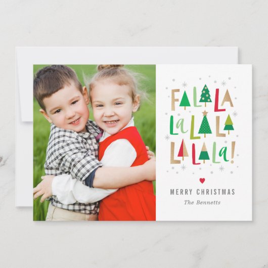 陽気な木編集可能カラーホリデーカード シーズンカード (正面)