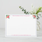 陽気な柑橘系フローラスペインのタイルウェディングシャワー サンキューカード (スタンド正面)