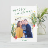 陽気な柑橘類の熱帯クリスマスの写真カード 招待状 (スタンド正面)