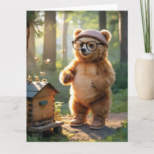 陽気な森のクマの養蜂家 カード (正面)