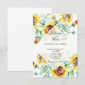 陽気な水彩ひまわり ウェディング 招待状 (正面/裏面)
