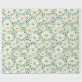 陽気な水彩デイジーで楽しいお祝い ラッピングペーパー (フラット)