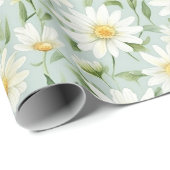 陽気な水彩デイジーで楽しいお祝い ラッピングペーパー (ロールコーナー)