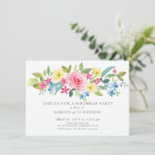 陽気な水彩フローラ誕生会 招待状 (スタンド正面)
