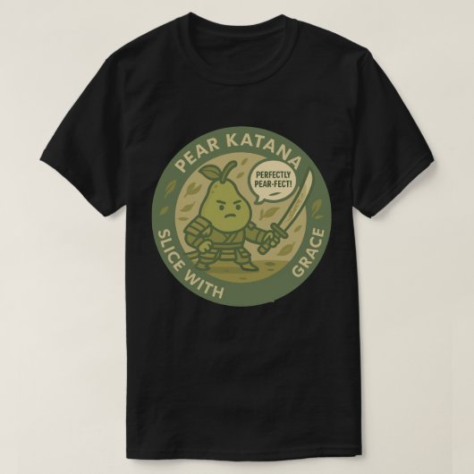 陽気な洋梨侍の修行 Tシャツ (デザイン正面)