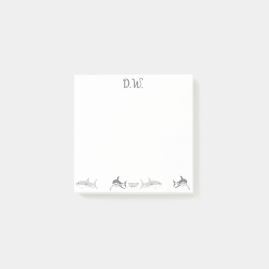 陽気な海シャークアート ポストイット (正面)