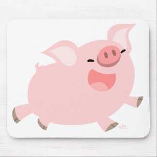 陽気な漫画のブタのmousepad マウスパッド