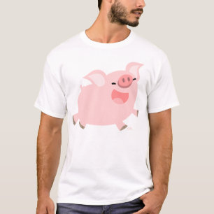 陽気な漫画のブタのTシャツ Tシャツ