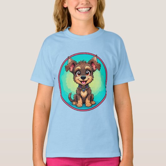 陽気な漫画の犬 Tシャツ (正面)