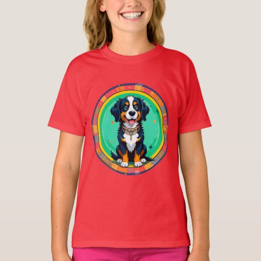 陽気な漫画の犬 Tシャツ (正面)