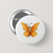 陽気な漫画の蝶 缶バッジ (正面&裏面)
