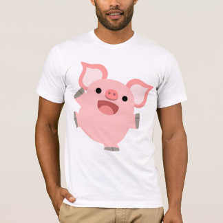 陽気な漫画の豚Tシャツ Tシャツ