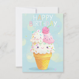 陽気な漫画アイスクリーム誕生日カード