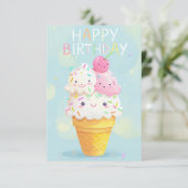 陽気な漫画アイスクリーム誕生日カード (スタンド正面)