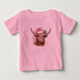 陽気な牛のクリスマス ベビーTシャツ