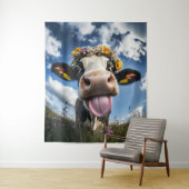 陽気な牛の開花 タペストリー (インサイチュ)