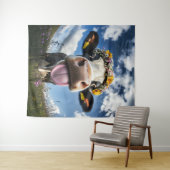 陽気な牛の開花 タペストリー (インサイチュ(横))