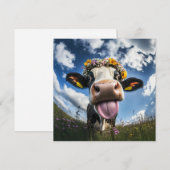 陽気な牛の開花 招待状 (正面/裏面)