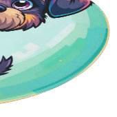 陽気な犬のカラフル漫画イラストレーション カッティングボード (角)