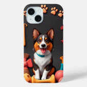 陽気な犬、おそらくコルギ Case-Mate iPhoneケース (裏面)
