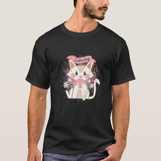 陽気な猫の土曜日 Tシャツ (正面)