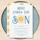 陽気な男の子のベビーシャワー Here Comes The Son 招待状