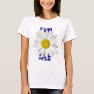 陽気な白いデイジーのワイシャツ Tシャツ