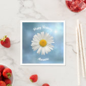 陽気な白いデイジー スタンダードカクテルナプキン (インサイチュ)