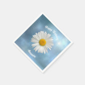 陽気な白いデイジー スタンダードカクテルナプキン (角)