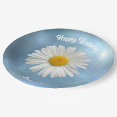 陽気な白いデイジー ペーパープレート (アングル)
