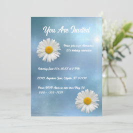 陽気な白いデイジー 招待状