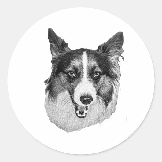 陽気な秋の仔犬 ラウンドシール (正面)