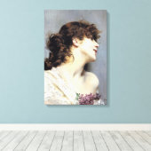 陽気な笑顔の若い女性(ジョバンニ・ボルディーニ) キャンバスプリント (インサイチュ (ウッドフロア))