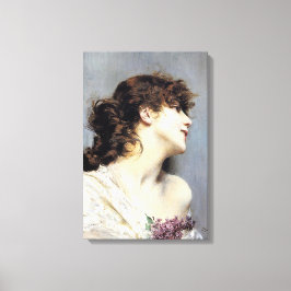 陽気な笑顔の若い女性(ジョバンニ・ボルディーニ) キャンバスプリント