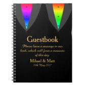 陽気な結婚式のためのプライドのゲストブックとAglowハート ノートブック (正面)