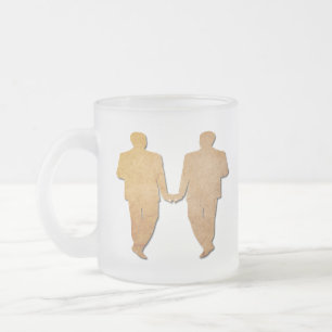 陽気な結婚式のヴィンテージの紙の新郎の曇らされたガラスのマグ フロストグラスマグカップ