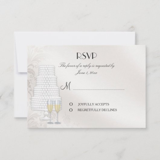 陽気な結婚式招待状のための一致RSVPカード 出欠カード (正面)